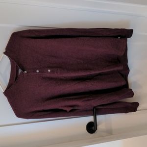 Bonobos waffle knit henley sweater in burgundy